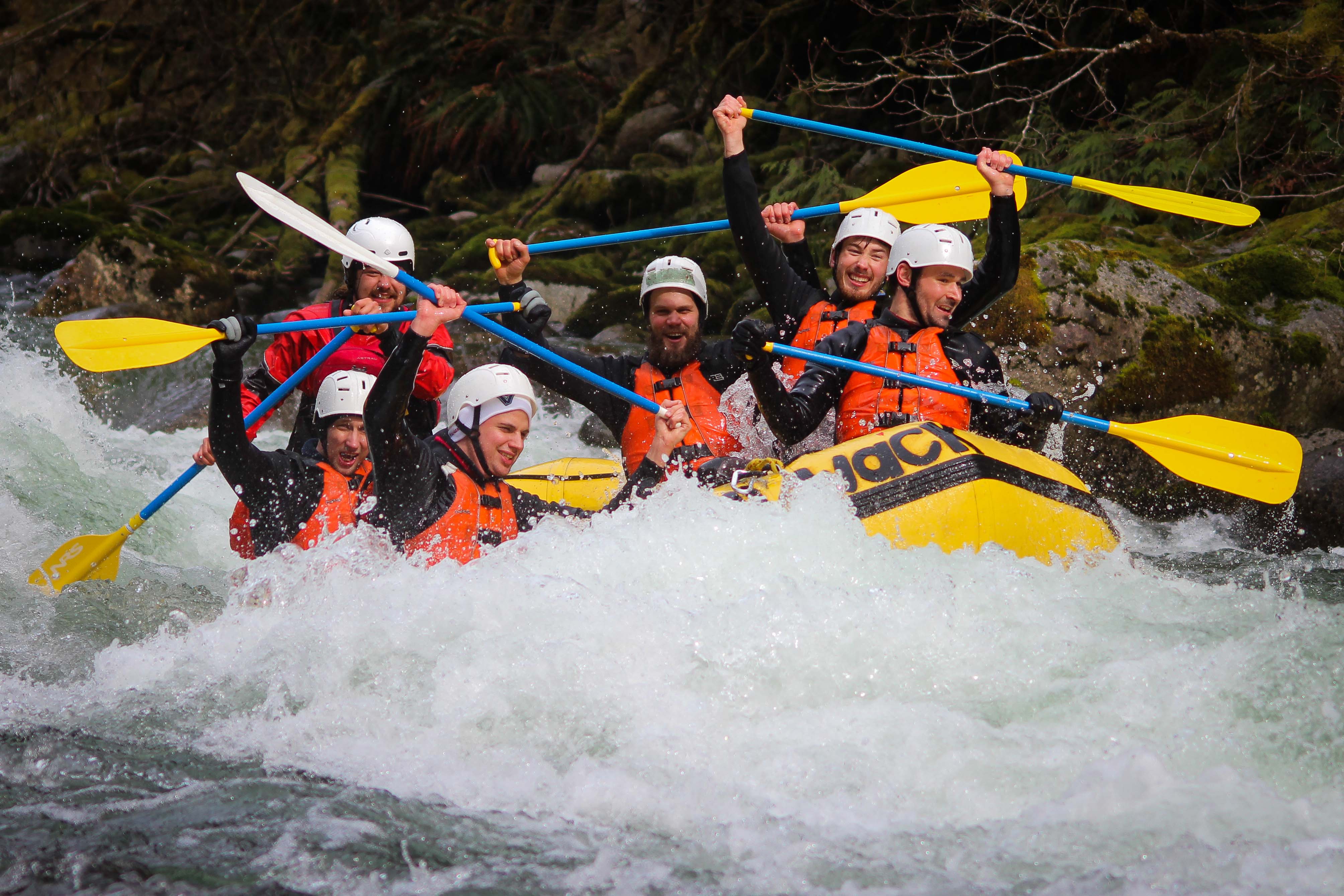 A stag group rafts the Canyon on April 8 2017
